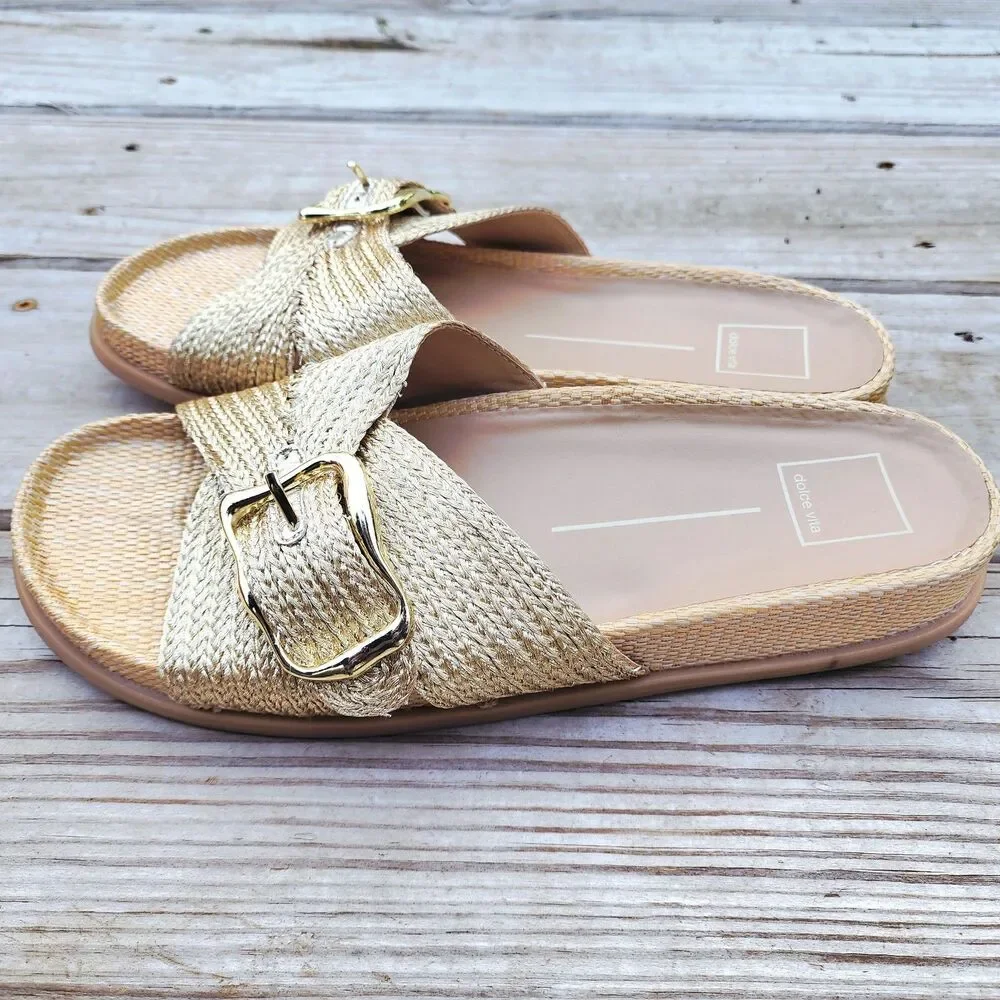 Dolce Vita Women's Sydnee Sandal Vanilla Gold Sz 10M